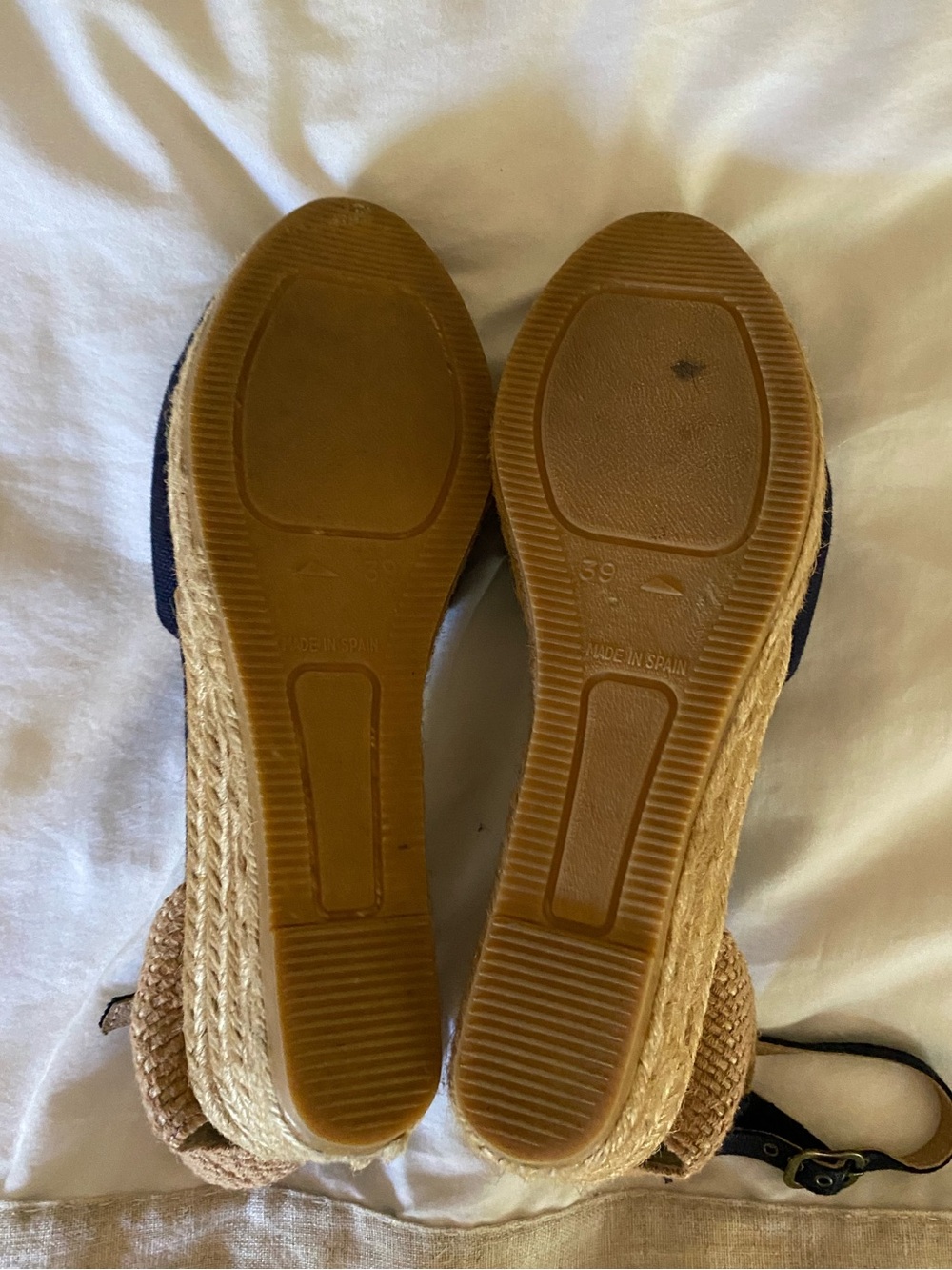 Viscata Barcelona Handmade Pubol Espadrille Wedge Sandals Ankle Strap Navy size8 - Picture 16 of 16